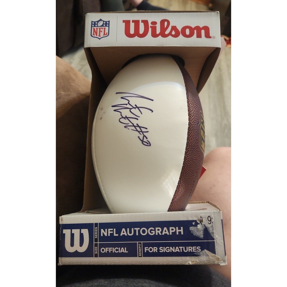 Justin Houston #50  Signed  Wilson NFL Autograph Series Official Size Football
